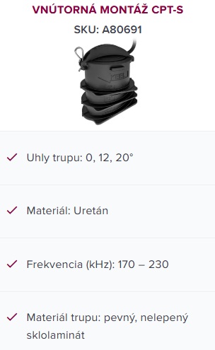 RAYMARINE Plastový ceztrupová CHIRP sonda CPT-S, A80691_